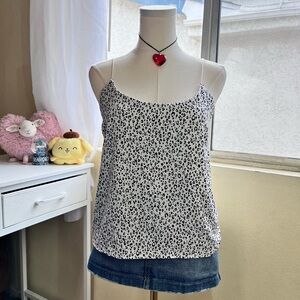 Early 2000’s style leopard print black and white cami top women’s medium